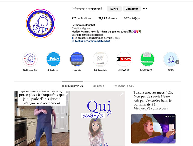 instagram la femme de ton chef